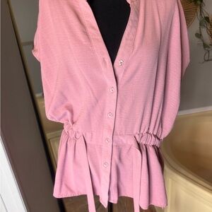Elegant Pink Women's Button-Down Shirt